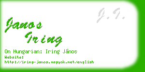 janos iring business card